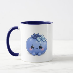 Titel: Süße Kawaii Blaubeer Kaffeetasse