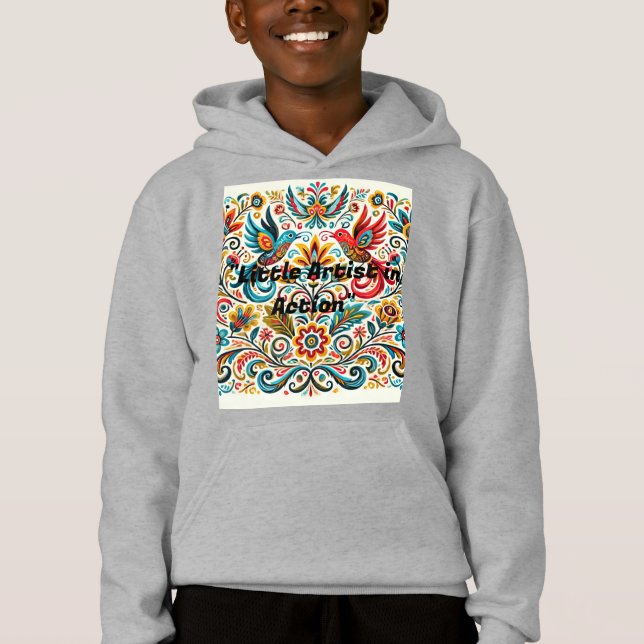 Titel: Vibrank Folk Art Floral Pattern T - Shirt (Vorderseite)