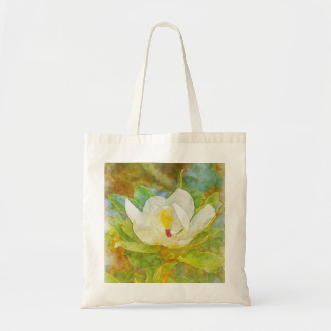 Titel Wasserfarbe Magnolia Bloom Tote Tasche (Vorne)