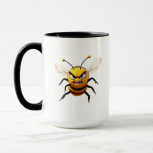 Titel: Wütende Bienen-Cartoon-Figur Tasse