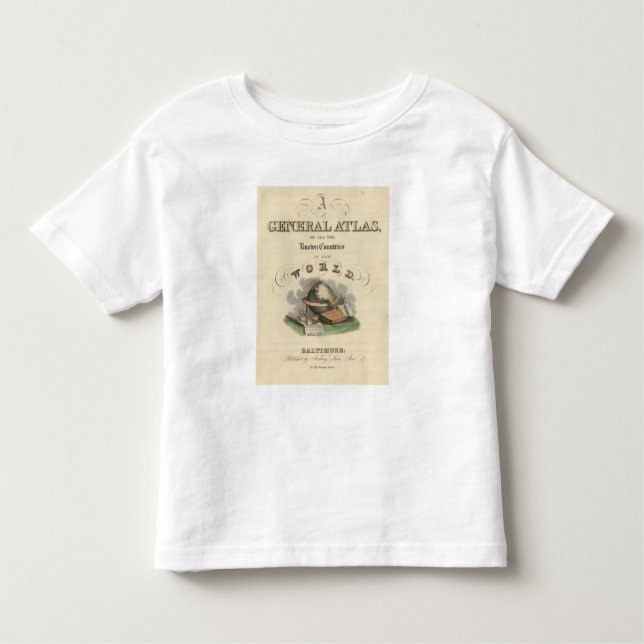 Titelblatt-allgemeiner Atlas der Welt Kleinkind T-shirt (Vorderseite)