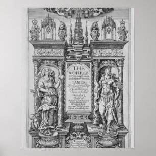 Titelblatt "der Arbeiten von James I", vorbei Poster
