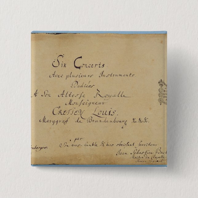 Titelblatt der 'Brandenburg-Konzerte Button (Vorderseite)