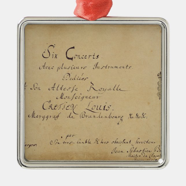 Titelblatt der 'Brandenburg-Konzerte Silbernes Ornament (Vorne)