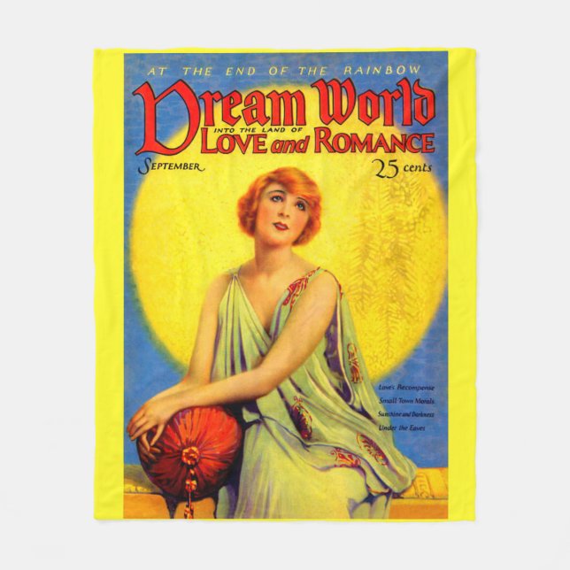 Titelblatt der Dream World-Zeitschrift der 1920er  Fleecedecke (Vorderseite)