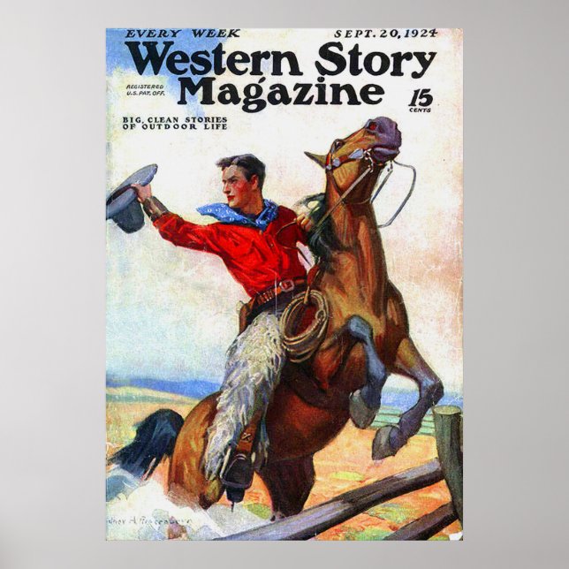 Titelblatt des Western Story Magazins 1924 Poster (Vorne)
