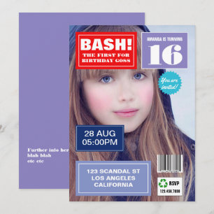 Titelblatt-Geburtstagsfeier-Fotoeinladung Einladung