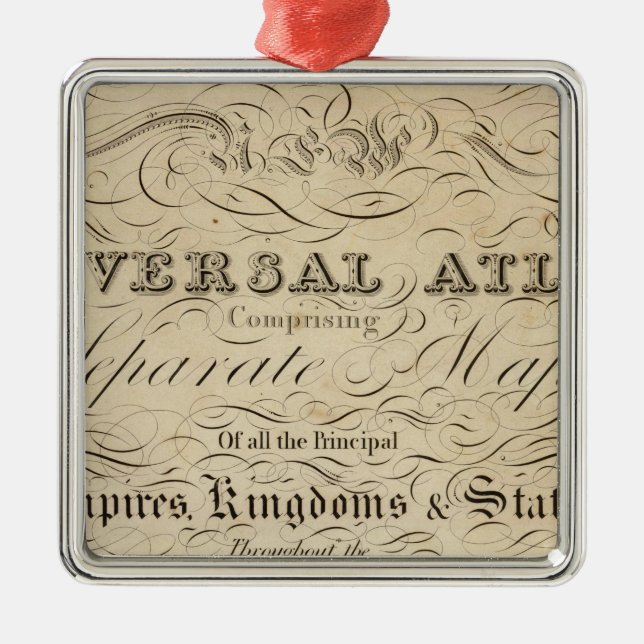 Titelblatt-neuer universeller Atlas Silbernes Ornament (Vorne)