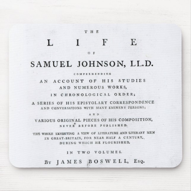 Titelblatt, 'vom Leben von Samuel Johnson Mousepad (Vorne)