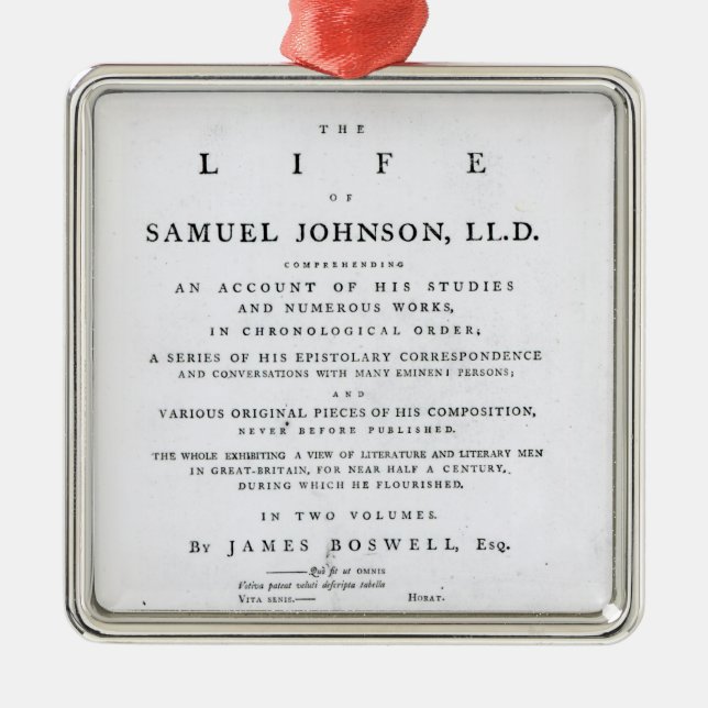 Titelblatt, 'vom Leben von Samuel Johnson Silbernes Ornament (Vorne)