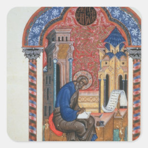 Titelblatt von den vier Evangelien von Isaac Quadratischer Aufkleber