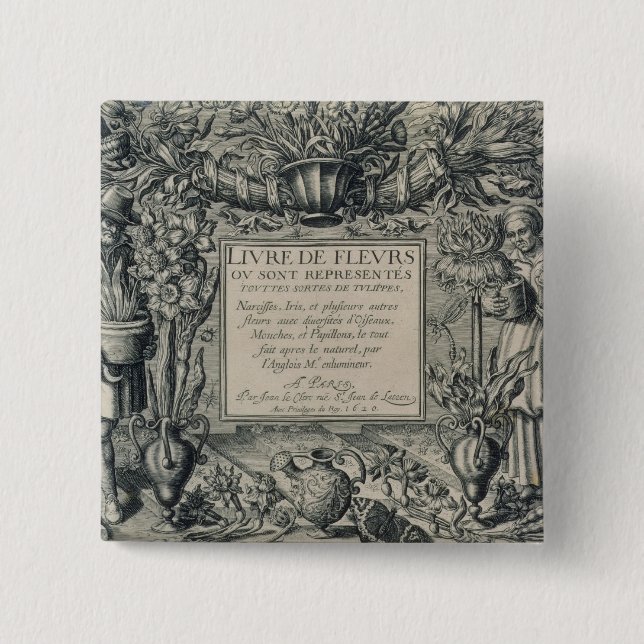 Titelblatt von "Livre-DES Fleurs" durch Jean Le Button (Vorderseite)