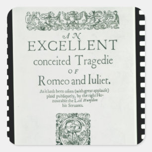 Titelblatt 'von Romeo und von Juliet Quadratischer Aufkleber