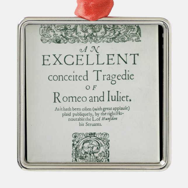 Titelblatt 'von Romeo und von Juliet Silbernes Ornament (Vorne)