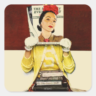 Titelmädchen Quadratischer Aufkleber