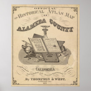 Titelseite Alameda Landkreis Atlas Karte Poster