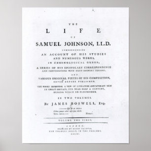 Titelseite, aus 'The Life of Samuel Johnson' Poster