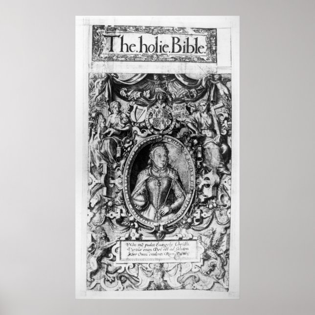 Titelseite der Bischofsbibel, Pub. 1568 Poster (Vorne)