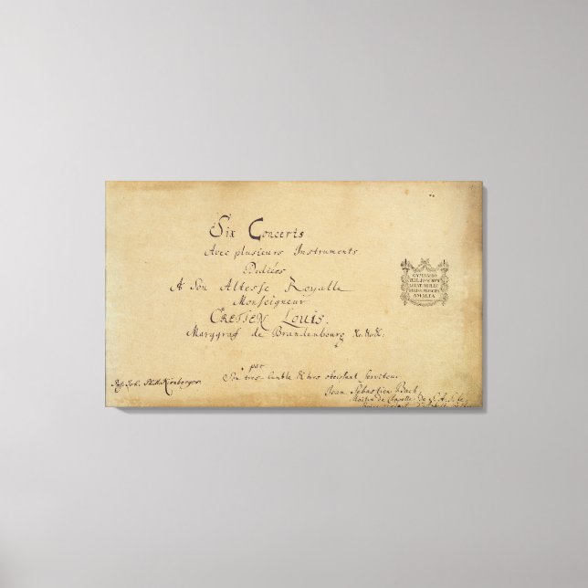 Titelseite der "Brandenburger Konzerte" Leinwanddruck (Vorderseite)