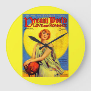 Titelseite der Dream World-Zeitschrift aus den 192 Große Wanduhr