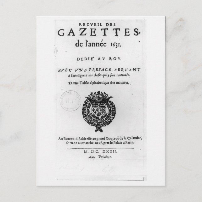 Titelseite der ersten Sammlung von "La Postkarte (Vorderseite)