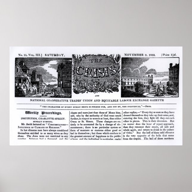 Titelseite der "National Co-operative Trades" Poster (Vorne)