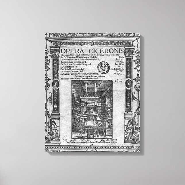 Titelseite der Oper Ciceronis, veröffentlicht 1520 Leinwanddruck (Vorderseite)