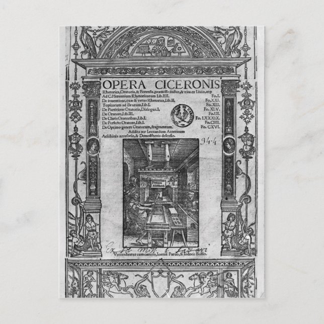 Titelseite der Oper Ciceronis, veröffentlicht 1520 Postkarte (Vorderseite)