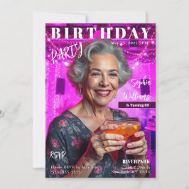 Titelseite des Birthday Magazine Einladung