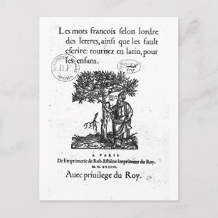 Titelseite des ersten französisch-lateinischen Wör Postkarte