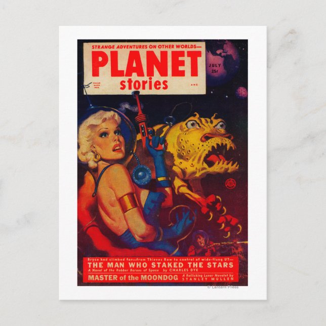 Titelseite des Magazins Planet Stories Postkarte (Vorderseite)