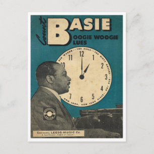 Titelseite des Notenblattes "Count Bassie" Postkarte
