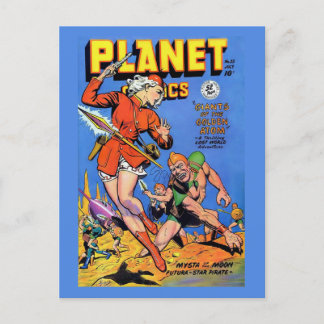 Titelseite des Planet-Comic #55 | VINTAGES COMIC Postkarte
