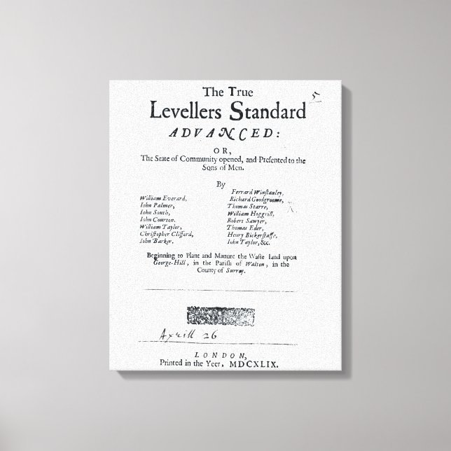 Titelseite des Standards der wahren Levelers Leinwanddruck (Vorderseite)