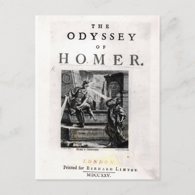 Titelseite für "The Odyssey" von Homer Postkarte (Vorderseite)