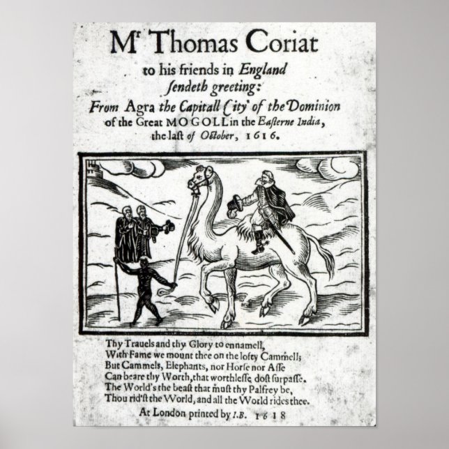 Titelseite, Thomas Coryats Reisen in Indien Poster (Vorne)