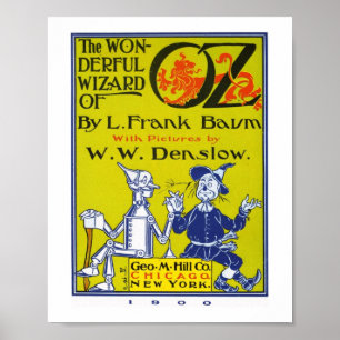 Titelseite, Vintage-Zauberer-von-Oz-Buchcover-Kuns Poster