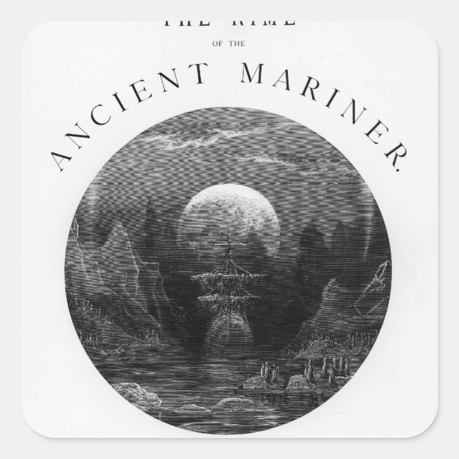 Titelseite von 'Das Regime des alten Mariners' Quadratischer Aufkleber (Vorderseite)