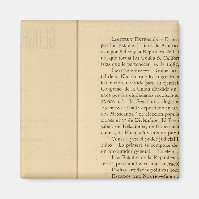 Titelseite von Mexiko-Atlas 1874 Magnet (Vorne)