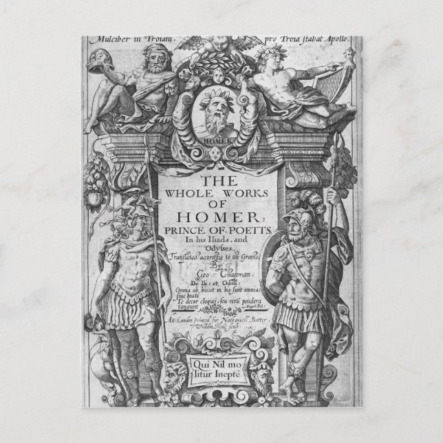 Titelseite zu "Das ganze Werk von Homer" Postkarte (Vorderseite)