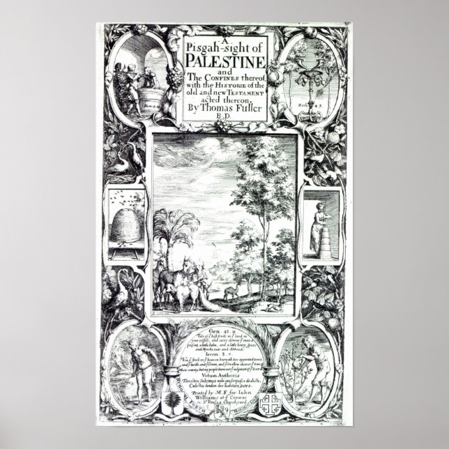 Titelseite zu "Ein Pisgah-Anblick Palästinas" Poster (Vorne)