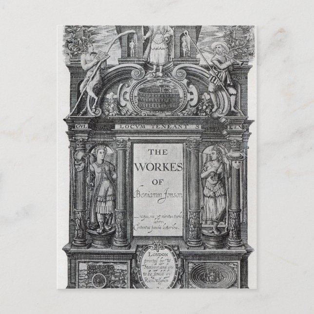 Titelseite zu "The Works of Benjamin Jonson" Postkarte (Vorderseite)