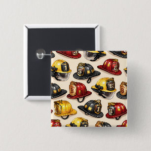 Titelseiten-Feuerwehrhelm-Muster-Feuerwache Button