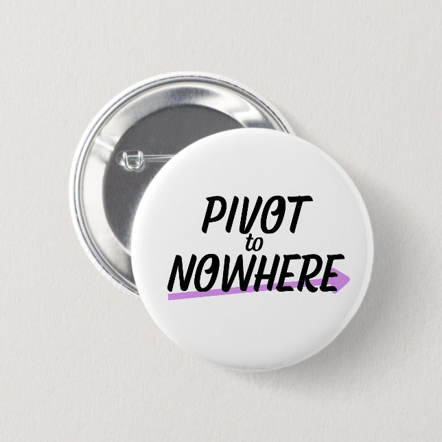 Titeltypografie-Lapels in 'Pivot to Nowhere' Button (Vorne & Hinten)