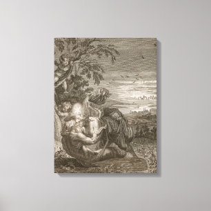 Tithonus, der Ehemann der Aurora, machte zu ein Leinwanddruck