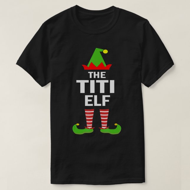 Titi Elf Matching Family Group Weihnachts-Party Pa T-Shirt (Design vorne)