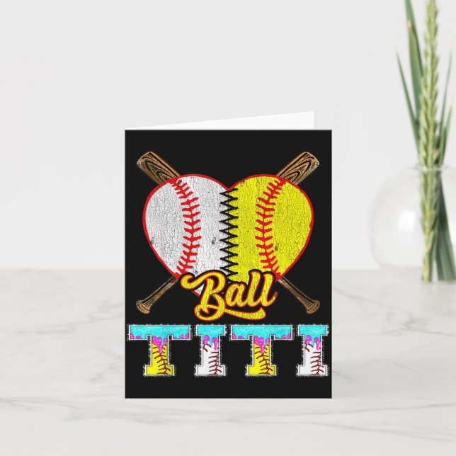 Titi Of Both Half Baseball Softball Ice Cream Drip Karte (Vorderseite)