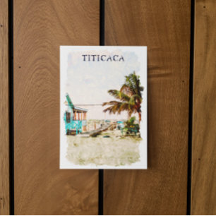Titicaca Lake Beach Landschaft Südamerika Postkarte