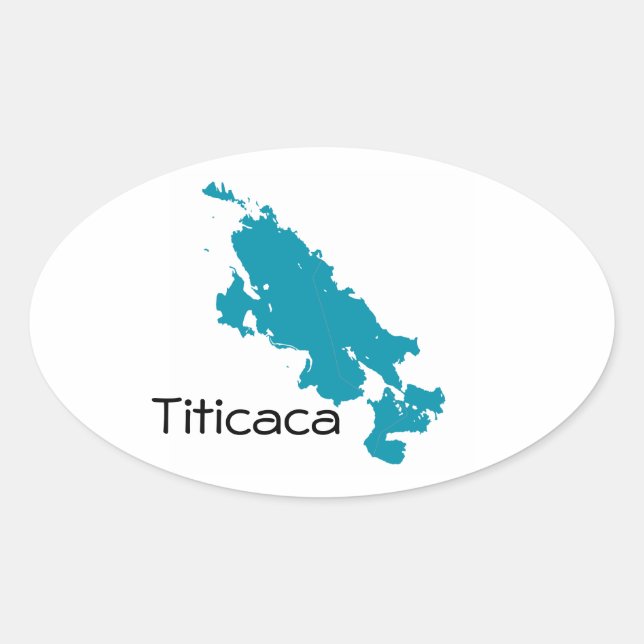 Titicaca-See Ovaler Aufkleber (Vorderseite)