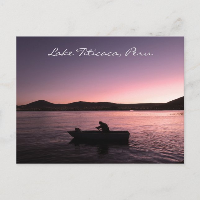 Titicaca-Sonnenuntergang in Peru Postkarte (Vorderseite)